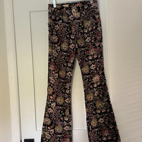 Anthropologie Pilcro Icon Flare Corduroy Pants.  Floral Print, NWOT, Size 28 - Picture 2 of 7